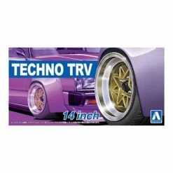 Aoshima 05386 - 1/24 Techno TRV 14" Tires & Wheels Set (4)