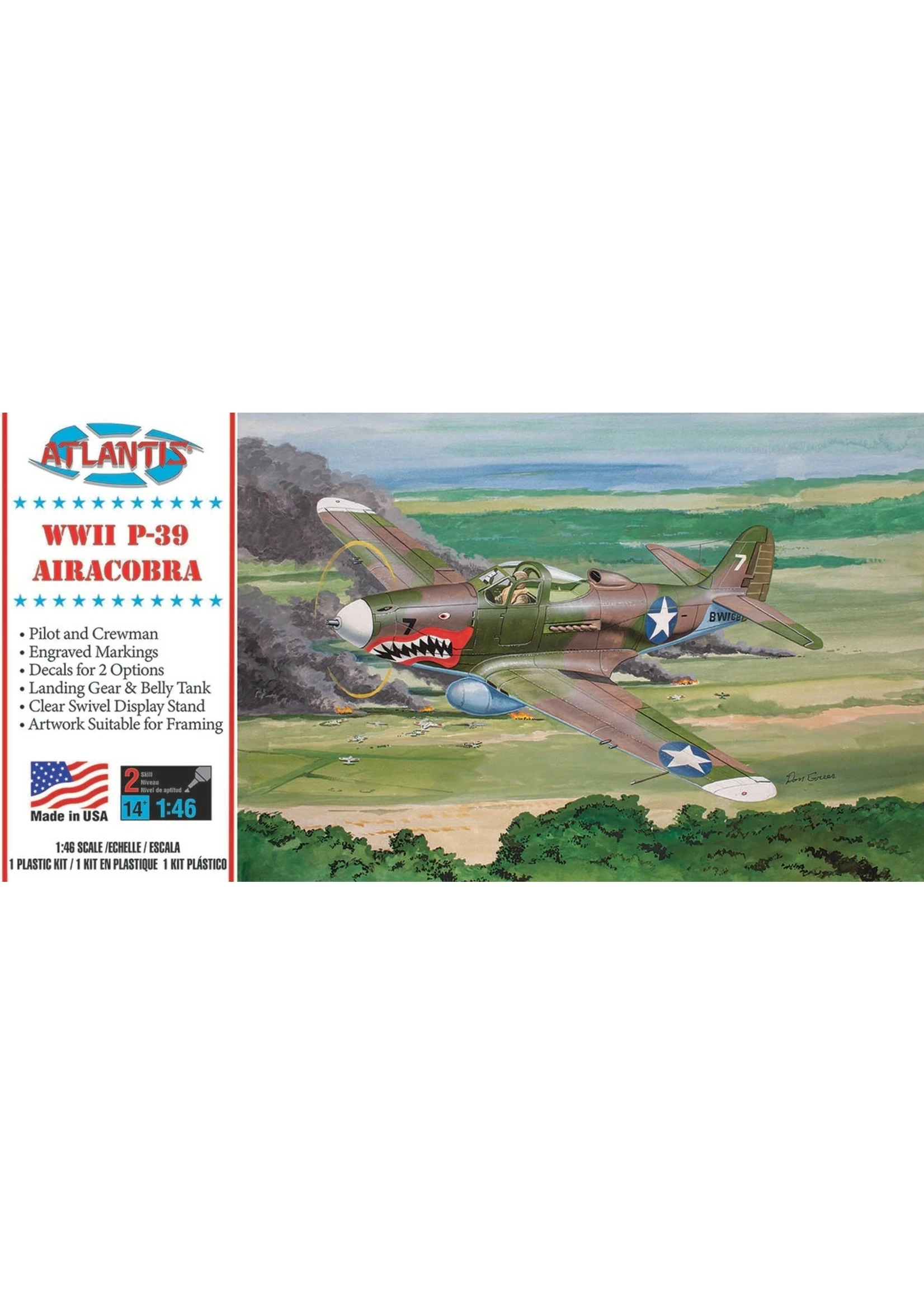 ATLANTIS 222 - P-39 Aircobra Shark Mouth With Swivel Stand