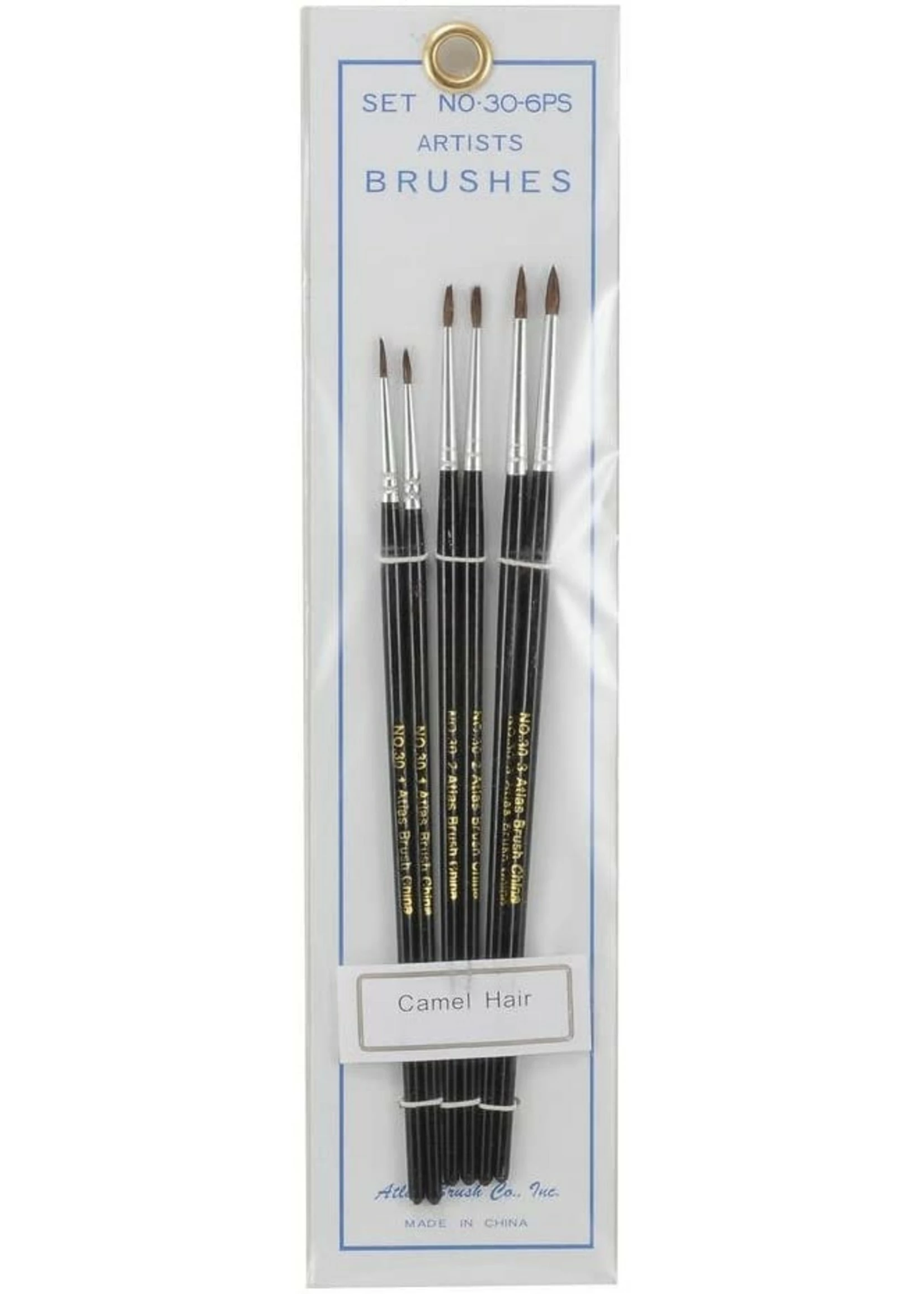 Atlas Brush Co. 30-6PS - Detail Camel Hair 6 Piece Brush Set