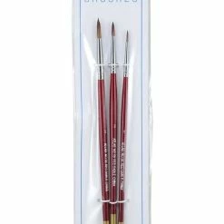 Atlas Brush Co. 58 - Red Sable 3 Piece Brush Set, 1-3-5