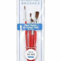 Atlas Brush Co. 60-4PS - Red Sable 4 Piece Flat/Round Brush Set