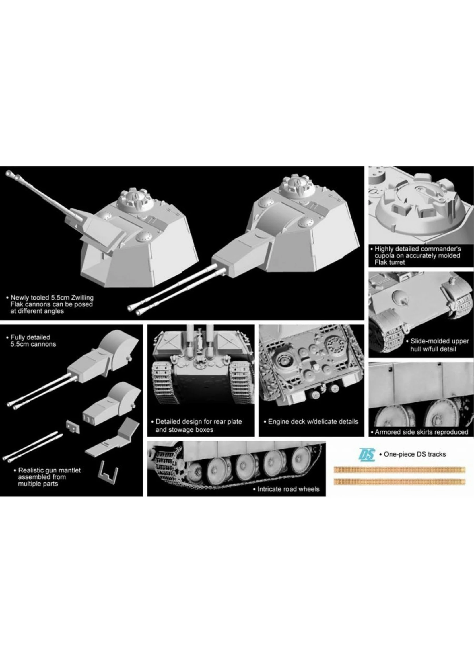 Dragon Models 7488 - 1/72 5.5cm Zwilling Flakpanzer - Image 2