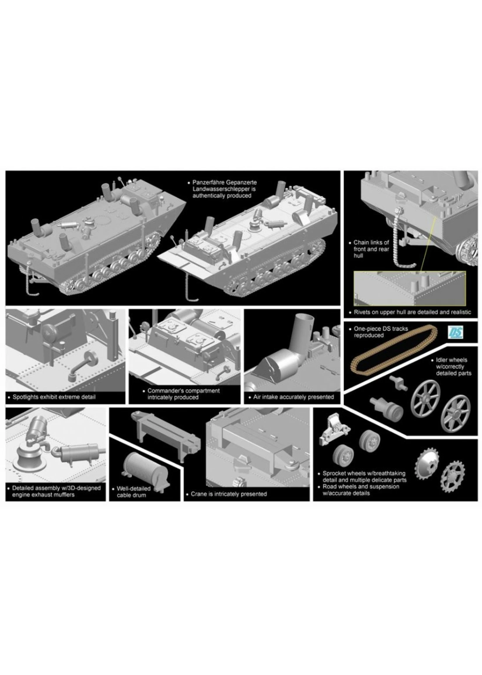 Dragon Models 7489 - 1/72 Panzerfahre Gepanzerte Landwasserschlepper Prototype Nr.I - Image 2