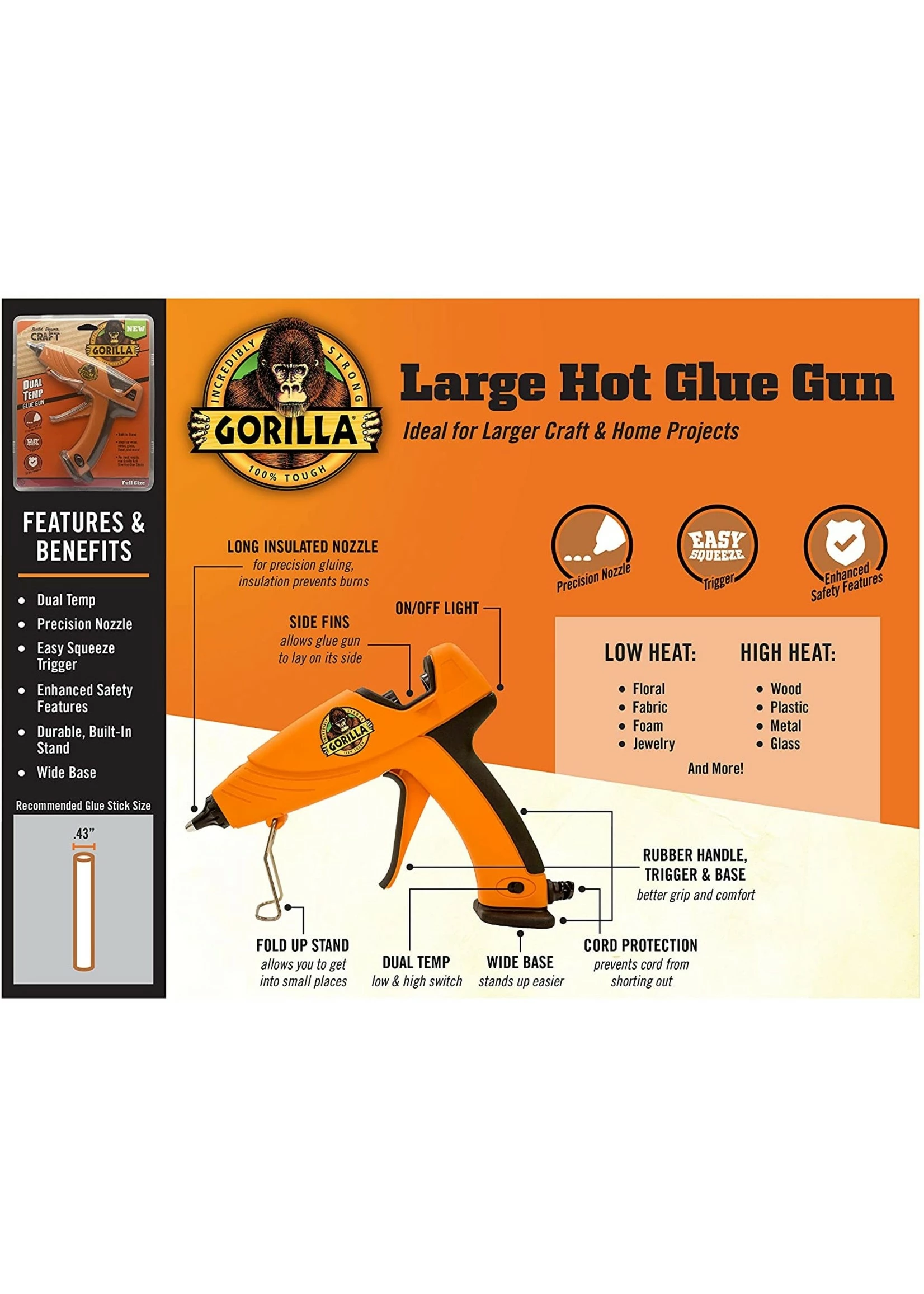Gorilla Glue 100424 - Gorilla Hot Glue Gun - Large - Image 4