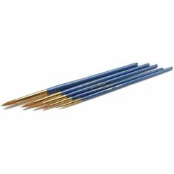 Royal Brush Manufacturing TK-M - Brush Set Gold Taklon 5-Pack - Pointed Rounds