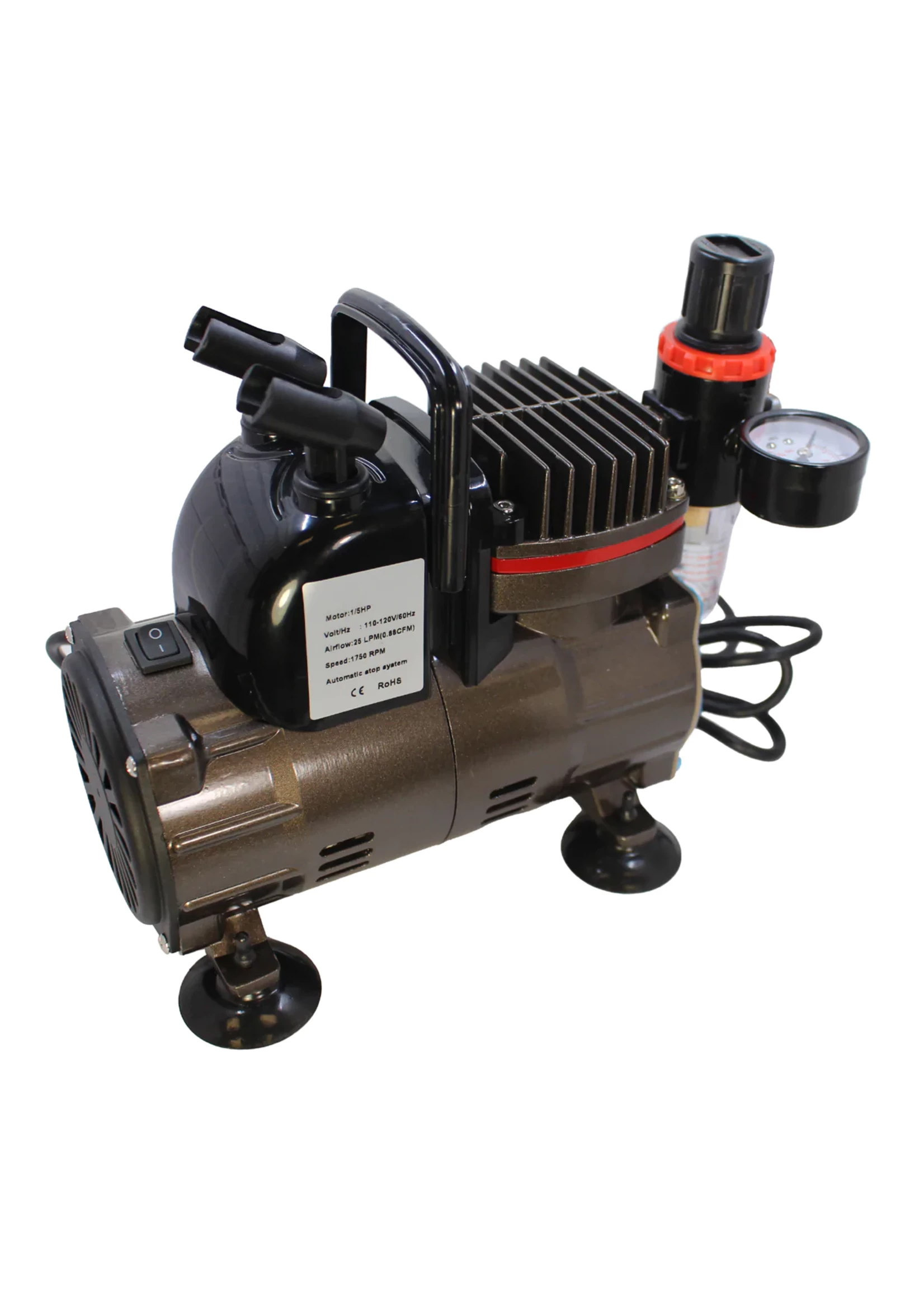 Spaz Stix Dual Action Gravity Feed Airbrush & Air Compressor Combo - Image 2