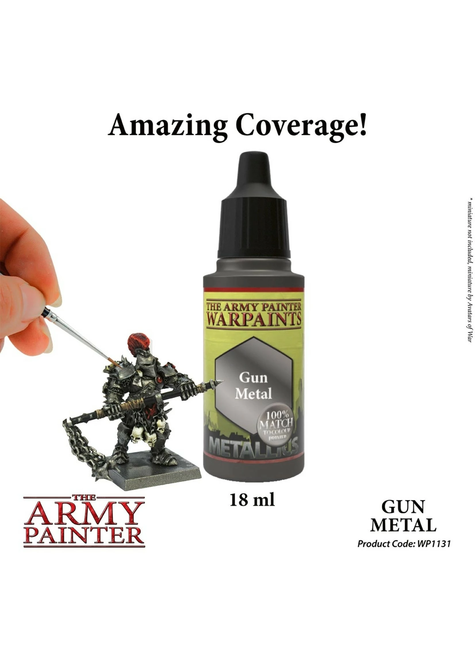 The Army Painter WP1131 - Gun Metal 18ml Metallic Paint - Image 2