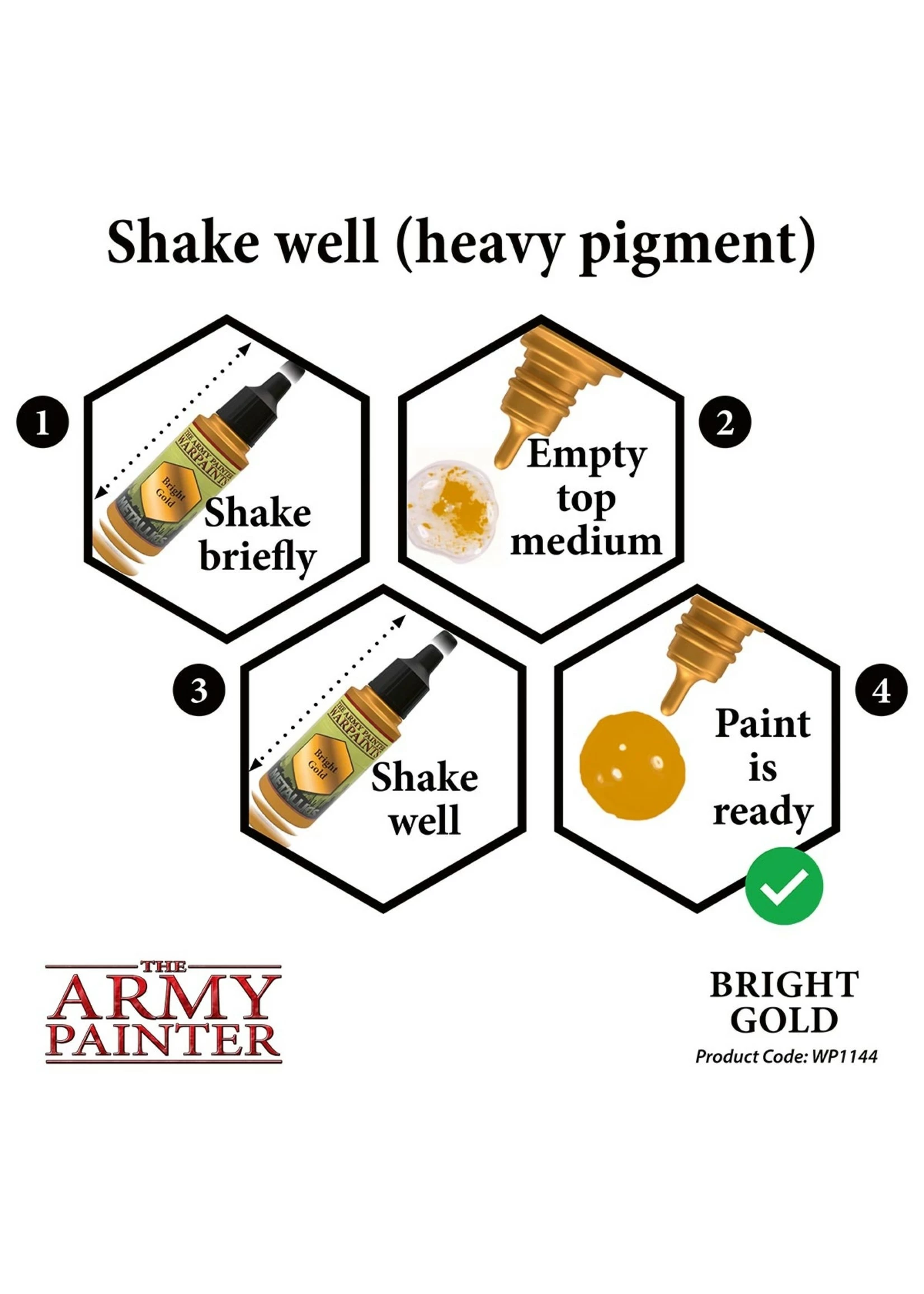 The Army Painter WP1144 - Bright Gold 18ml Metallic Paint - Image 5