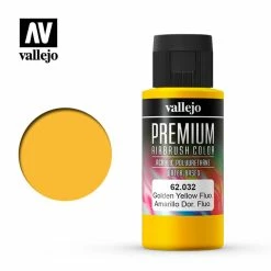 Vallejo 62.032 - Premium Airbrush Color Fluorescent Golden Yellow - 60ml